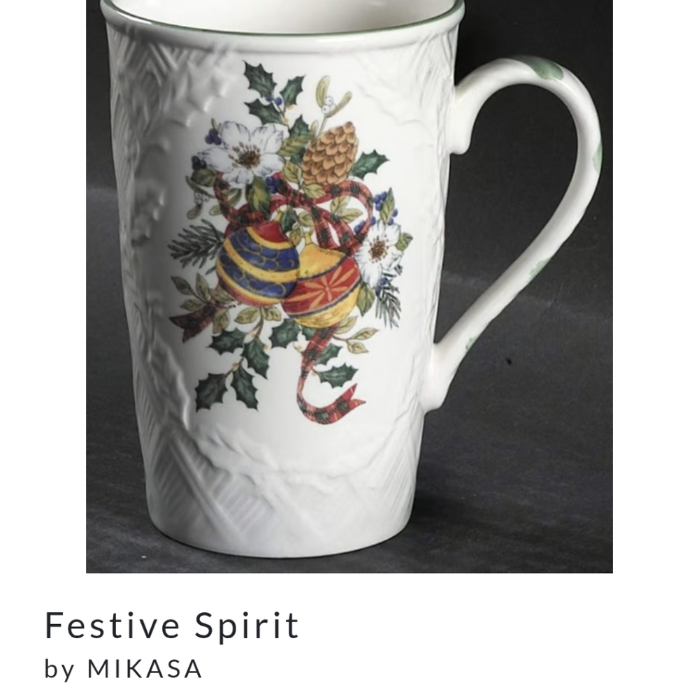 Vintage Mikasa Coffee Mugs~Festive Spirit~English Countryside~Tea Cups~Christmas - Picture 11 of 13